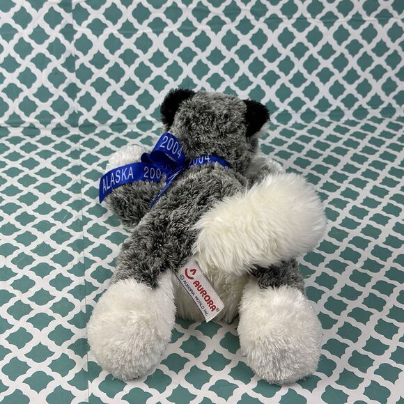 Vintage Aurora Flopsie Wolf 12" Plush Stuffed Animal Alaska 2004 - Picture 3 of 9